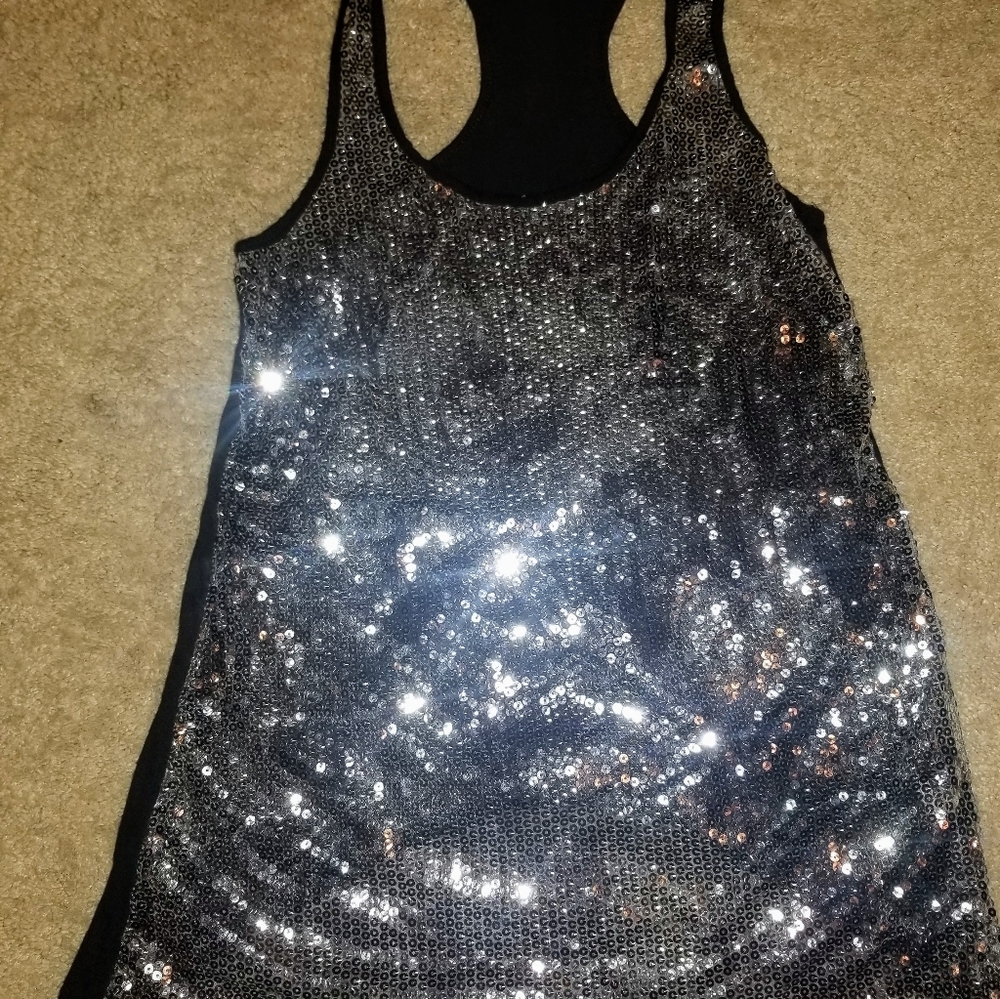 Charlotte Russe Sequin Racerback Tanktop Unique